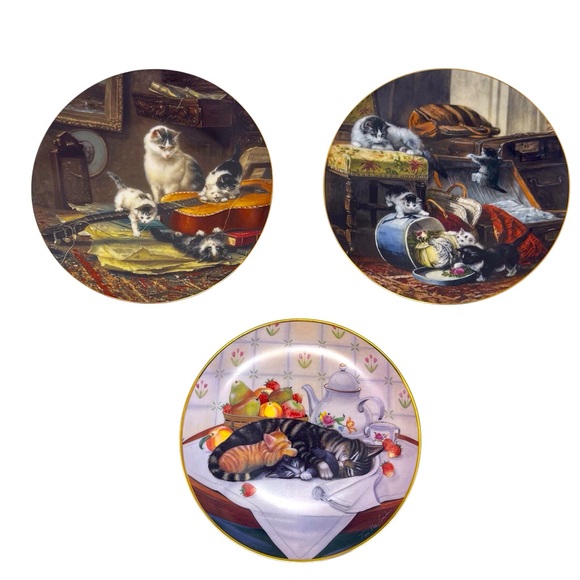 Vintage ceramic cat art decorative plate collection WS George / Franklin mint - Picture 1 of 10